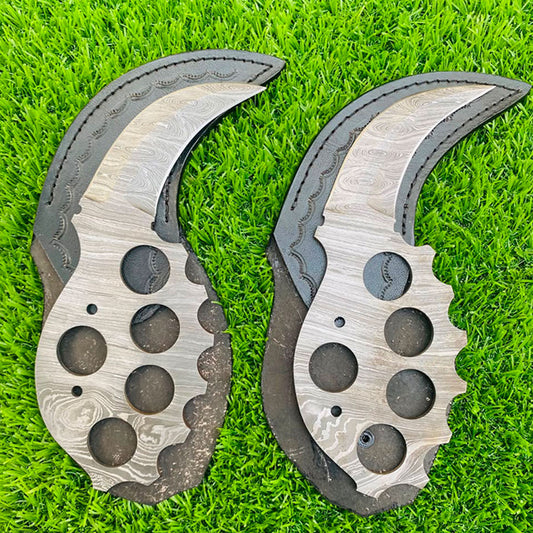 Handmade Damascus steel trench Karambit knife