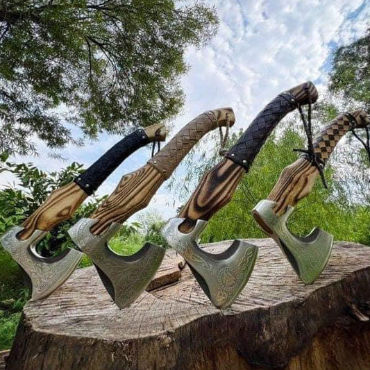 Handmade Viking axe with leather sheath