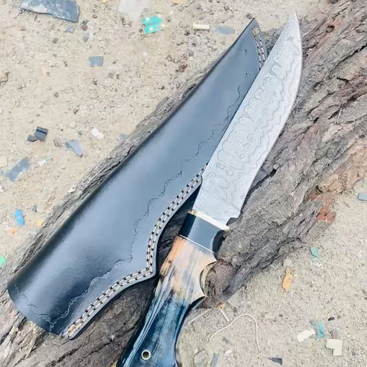 Hunting Knife Damascus steel pakka wood handle
