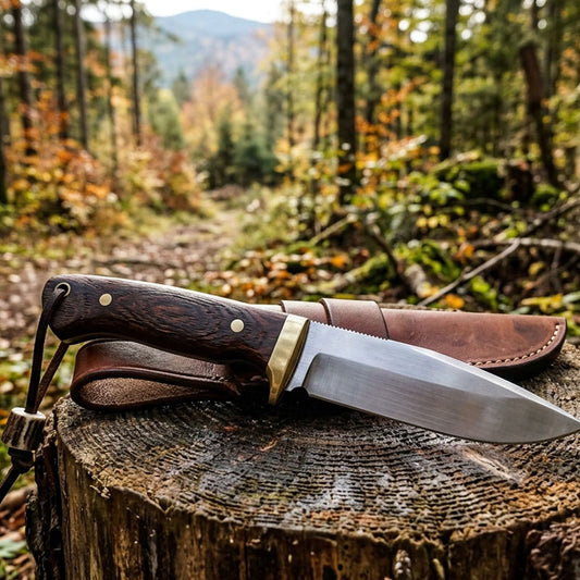 Custom Handmade D2 Steel Hunting Knife with Leather sheath