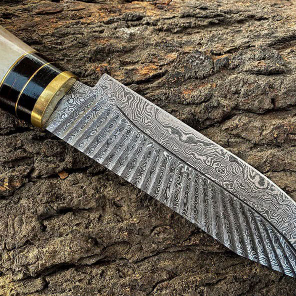 Deer horn hunting knife