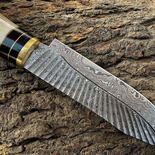 Deer horn hunting knife