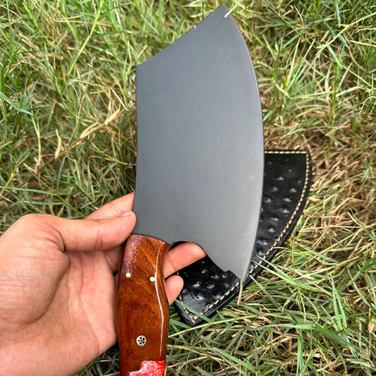 Black coated fully functional Cleaver knife