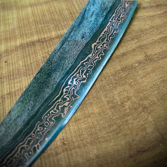 Hand forge copper Damascus steel chef Knife