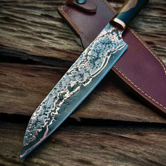 Hand forge copper Damascus chef knife