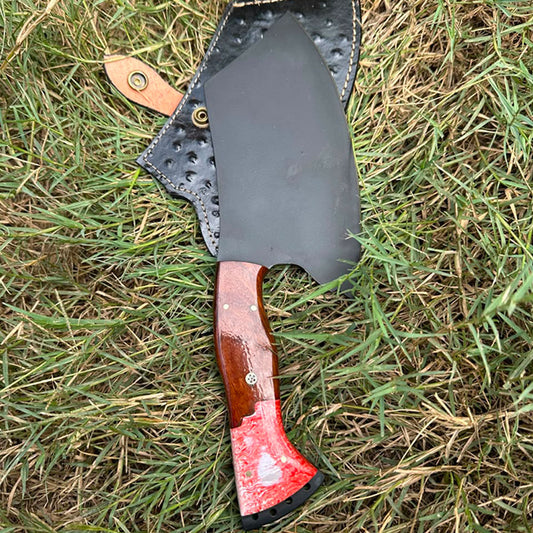 Black coated fully functional Cleaver knife
