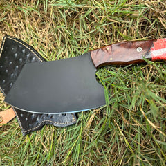 Black coated fully functional Cleaver knife