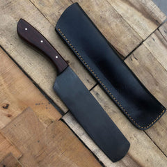 Handmade black coated cleaver knife