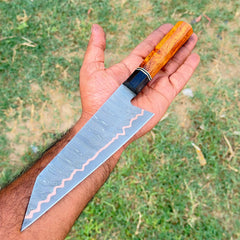 Custom Handmade Copper Damascus chef knife