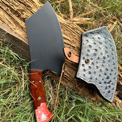 Black coated fully functional Cleaver knife