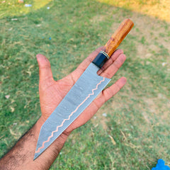 Custom Handmade Copper Damascus chef knife