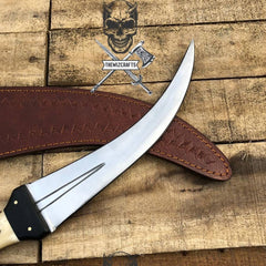 Handmade jambiya knife with leather sheath
